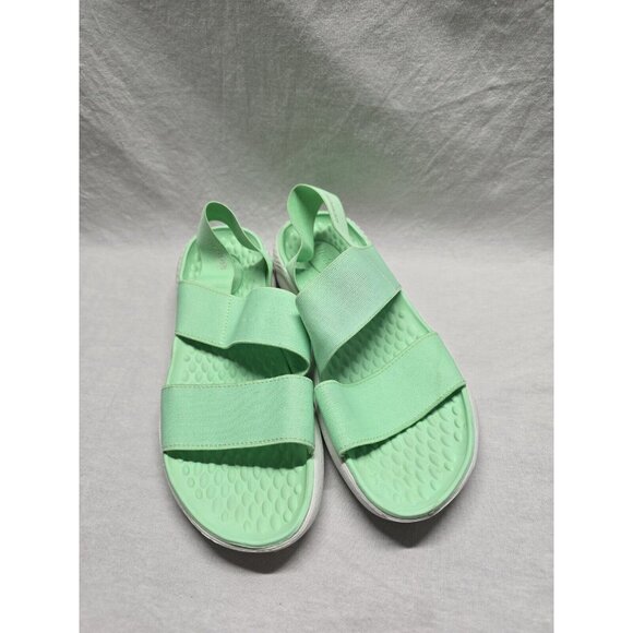 Crocs Women's Literide Sandal Size 7 Green Elastic Straps Slingback Slip On Shoe - Picture 7 of 7